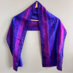 Kamata Studio Toronto Hand Dyed 100% Silk Scarf Purple Pink Wrap